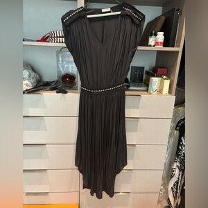Ramy Brook black long silk dress